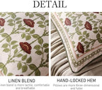 ISAENNE Elegant French Linen Throw Pillow Cover,Set of 2,18"x18"-Estonia D - Image 4