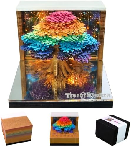 3D Calendar 2027 Paper Art Memo Pad,Tear-Away 3D Desk Time Piece Calendar DIY Note for Record, Bookmark, Gift & Office Decor (Tree of Life) by SIWEME