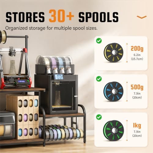 3D Printer Stand with Filament Storage Rack, Power Outlet, Spool Holder - Image 7