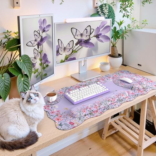 iCasso Computer Mat for Workspace, Purple 35.4"x15.7" Computer Pad - Image 6