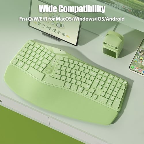 Split Ergonomic Keyboard Wireless with Cushioned Wrist & Palm Rest - Image 7