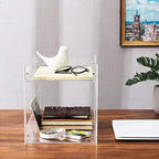 MyGift 2-Tier Premium Clear Acrylic Desk Letter Tray Organizer, A4 Size 2 Tier Document Organizer Desktop File Paper Holder Rack for Home and Office - Image 3