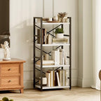 Homeiju 4 Tier Small White Metal Bookcase for CD/Movie/Book, Book Shelf Organization and Storage for Living Room, Kid's Room, and Home Furniture - 1018WH - Image 2