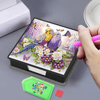 4Pcs Animal DIY Diamond Art Painting Sticky Notes Holder (640 Blank Notepads) Cube Note Box Mosaic Craft Set for Office Accessories Desk Office Workplace - Image 2