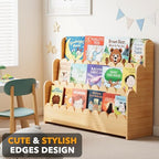 SpaceAid 3-Tier Scalloped Bookshelf, Montessori Bookcase for Toddlers, Wooden Book Shelf Organizer Display Furniture for Kids Rooms, Playroom, Nursery and Classroom, 36.7“ Wide, Natural - Image 4