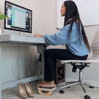 StrongTek Under Desk Footrest, Wooden Rocking Foot Rest, 350lbs, Non-Slip - Image 6