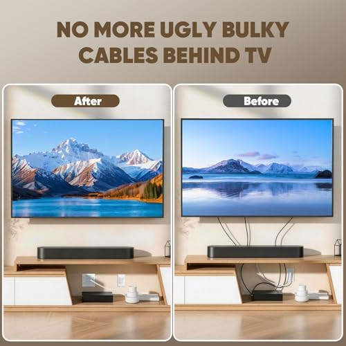 in Wall Cable Concealer Kit with Brush Wall Plate TV Cable Hider Wall Kit-9.8FT Cord, UL Listed, Recessed AC Outlets Box with Two USB Port for Wall-Mounted TV and Home Theater - Image 3