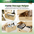 BAMOTTO CRAFTBAMBOO Stackable Bamboo Storage Bin with Lid 14.6"x10.2"x6.5" - Image 4