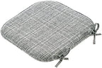 Sweet Home Collection Chair Cushion Memory Foam Pads with Ties Honeycomb Pattern Slip Non Skid Rubber Back Rounded Square 16" x 16" Seat Cover, 4 Pack, Aria Multi Gray - Image 2