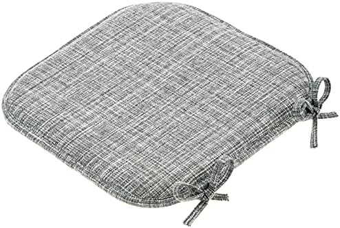 Sweet Home Collection Chair Cushion Memory Foam Pads with Ties Honeycomb Pattern Slip Non Skid Rubber Back Rounded Square 16" x 16" Seat Cover, 4 Pack, Aria Multi Gray - Image 2