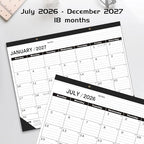 Desk Calendar 2026-2027 large 22 x17 (July 2026-December 2027) 2026-2027 Desk Calendar Large 22 x17,Classic Black Calendar 2027,Calendar 2027 with Plastic Cover - Image 4