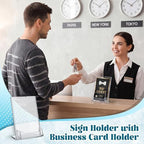12 Pcs Acrylic Sign Holder Business Card Holder, 4 x 6 Inch, Top Insert - Image 5