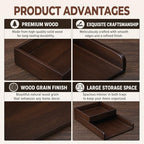 Wood 2-Tier Letter Tray, Stackable Detachable Paper Tray Desk Organizer - Image 6