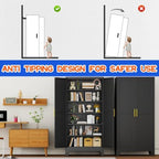 GAIOUS 75.2" Tall Metal Storage Cabinet, Kitchen Pantry Cabinet Black - Image 6