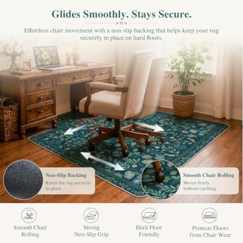 iCasso Office Chair Mat for Hardwood Floor, 36"X 48" Convex Green - Image 4