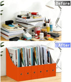 Limitliho 24 Pack Orange-Red Cardboard Magazine Holder for Desk or Shelves - Image 4
