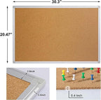 2-Pack Cork Board Bulletin Board 20 x 30 Inches, Silver Aluminium Framed Corkboard, Office Board for Wall Cork, Large Wall Mounted Notice Pin Board with 32 Pins - Image 3