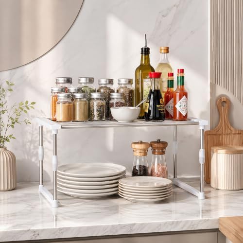 Youyole 3 Set Adjustable Cabinet Organizer, Expandable Steel Kitchen Rack - Image 4