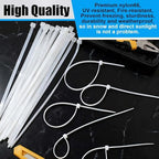 Reallnaive 500 Pcs 8 Inch Zip Ties Heavy Duty White 120 Lbs - Image 5
