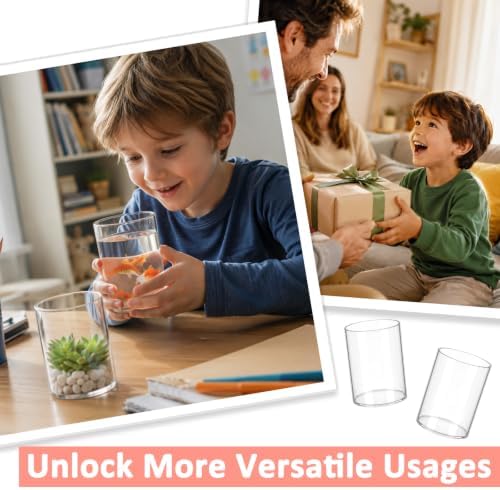 6PCS Clear Acrylic Pen Holder Pencil Cup Office Desk Organizer Case Toothbrush Utensil Holder Marker Makeup Brush Organizer Pencil Box Coffee Stirrers Storage Container for Classroom Counter - Image 5