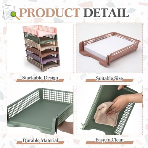 Geetery Turn in Trays Classroom, Terrazzo Color, Set of 12 - Image 3