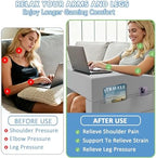 Reading Pillow for Gaming Large Lap Desk for Laptop with Back Arm Rest & Cup Holder for Adult Adjustable Gaming Pillow Memory Foam Bed Desk for Reading, Crochet, Working on Bed Floor Sofa & Couch - Image 4