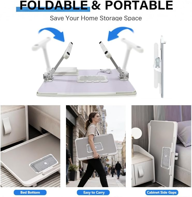 Laptop Desk for Bed, Adjustable Bed Table X-Large Laptop Bed Trays - Image 5