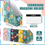 PerKoop 12 Pcs Decorative Magazine File Holders Foldable, Flower Design - Image 2