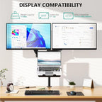 WALI Dual Monitor and Laptop Stand for 17" Notebook and 32" Screens - Image 2
