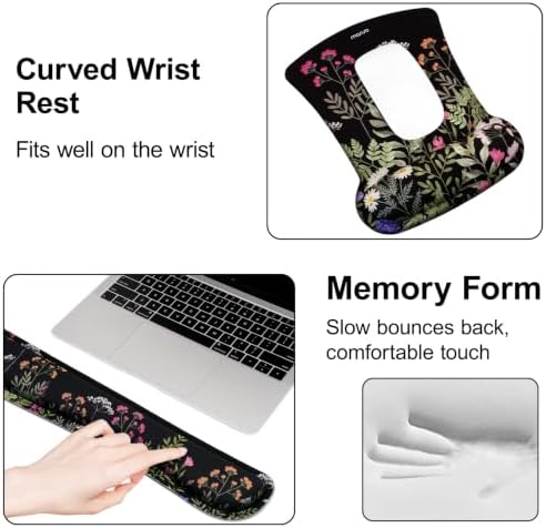 MOSISO Large Gaming Mouse Pad&Keyboard Wrist Rest Set, Black - Image 5