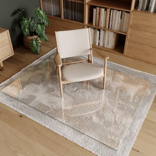 [Upgraded Tempered Glass] Koonmi 44" x 58" Office Floor Desk Chair Mat for Carpet & Hardwood Floor - Image 4
