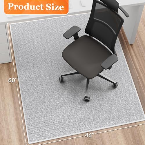 KMAT Office Chair Mat, 46x60in Heavy Duty Hardwood/Tile Floor Protector, Computer Desk Mat for Rolling Chairs, Work, Study, Office, White - Image 2