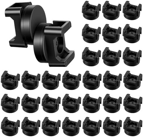 30 Pack Magnetic Zip Tie Mount Base Heavy Duty Magnetic Cable Zip Tie Base, Wire Holder Multipurpose Cable Ties Management Base Wire Clips Management for Home Office Marine Electrical Wiring (22 mm) by Unknown