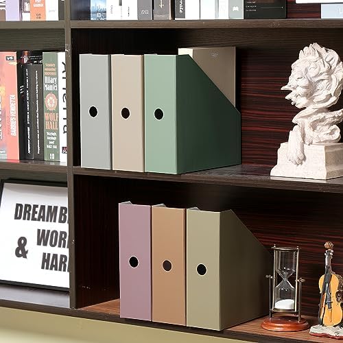 Colarr 24 Pcs Morandi Cardboard Magazine File Holder with Label Stickers - Image 6