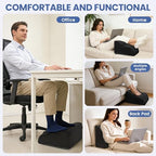 Foot Rest for Under Desk with Massage Dots, 3-Tier Foot Stool, Black - Image 6
