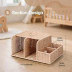 Diaper Caddy Organizer, Hand Rattan Nursery Storage Basket for Baby Essentials, Baby Changing Table Organizer Perfect Nursery Assistant - Image 6