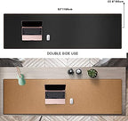 MAIDERN Cork & Leather Desk Pad, 63” x 23.6” Large XXL Desk Ma (Black) - Image 2