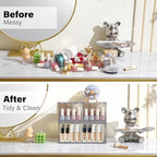 Prsildan Acrylic Drawer Makeup Organizer with 3 Drawers, Clear Stackable Storage for Baby Bottles, Craft, Jewelry & Hair Accessories, Multi-Use for Vanity, Countertop, Office Desk Organization - Image 4