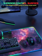 5-in-1 RGB Mouse Pad with Wireless Charging, Gaming Desk Mat, Red Nebula - Image 5