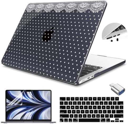 Teryeefi Black Dots Case Cover for MacBook Air 13.6 inch M5 M4 M3 M2 Chip (2022-2026 Release) by Teryeefi