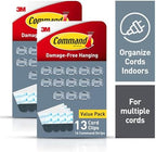 Command Round Cord Clips, Damage Free Hanging Cable, for Hanging Electrical Cables, 26 Clear Cord Clips and 32 Strips - Image 2