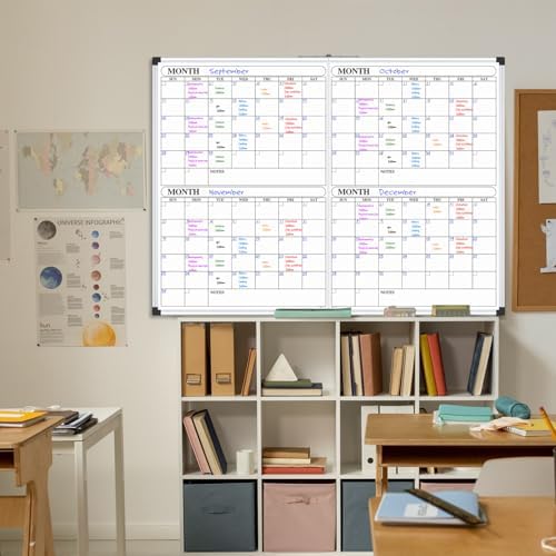 XBoard Magnetic Calendar Whiteboard 48x36 Inches 4 Month - Image 6