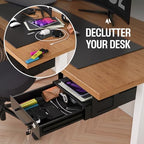 Under Desk Drawer Slide-Out – Lockable Metal Storage Drawer with Cable Management for Office & Home (Single, Non-Bracketed) - Image 6