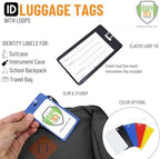 Bulk 100 Pack - Bright Backpack ID Luggage Tags for Student Identification Cards - School Name Badge Holder for Backpacks - Business Card Size with Clear Insert Window by Specialist ID (White) - Image 2