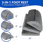 EverRest Foot Rest for Under Desk at Work – 3 Height Adjustable Ergonomic Footrest with Warm Feet Pocket, Firm Support Stool for Office Chair & Gaming, Washable Cover - Image 3