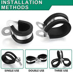 OURU 1-3/4 Inch Cable Clamps, Rubber Coated Insulated Clamps, 40pcs, 45mm - Image 4