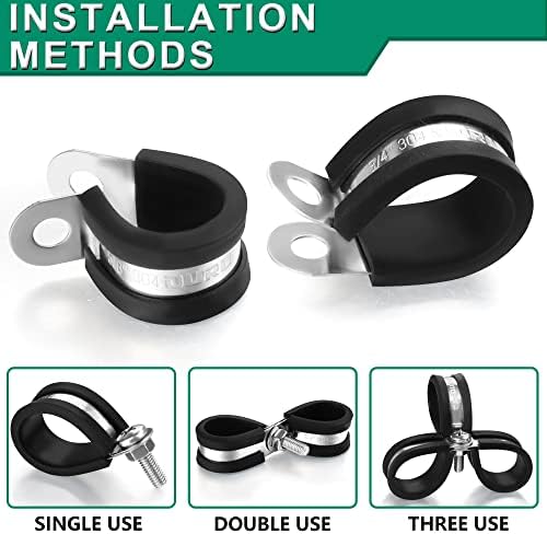 OURU 1-3/4 Inch Cable Clamps, Rubber Coated Insulated Clamps, 40pcs, 45mm - Image 4