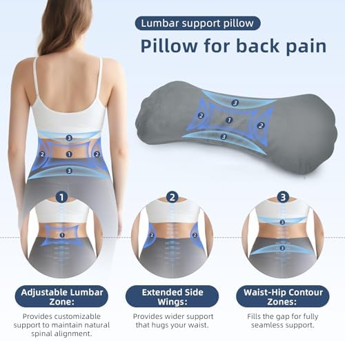 Buckwheat Lumbar Support Pillow for Bed Sitting and Couch Support, Firm Ergonomic Back Pillow for Lower Back Pain Relief, Small Natural Back Support Pillow Recliner Pillow - Image 5