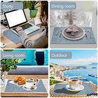 Faux Leather Placemats Set of 6,Heat Resistant Placemats for Dining Table, Easy Clean Non-Slip Place Mats, Waterproof Stain Resistant Wipeable Washable PU Table Mats, (Blue) - Image 6