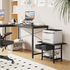 YAOHUOO 22"x15" Large Printer Stand with Drawer, 2-Tier Rolling Table Cart - Image 4